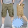 Men's Casual Five-Point Cotton Shorts for Summer, Multi-Pocket Straight-Leg - Model: 774447293091