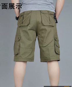 Alternative view of Men's Casual Five-Point Cotton Shorts for Summer, Multi-Pocket Straight-Leg - Model: 774447293091