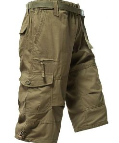 Alternative view of Summer Cropped Cargo Pants for Men with Multi-Pockets, Plus Size - Model: 885141460123