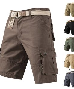 Men's Casual Cargo Shorts with Multi-Pockets for Outdoor Summer - Model: 914492937181