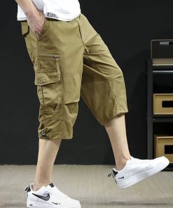 Men's Casual 3/4 Pants for Summer Hiking with 7 Pockets, Breathable Fabric - Model: 885003190256