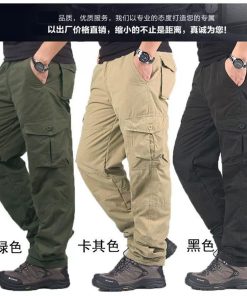 Alternative view of Winter Warm Cargo Pants for Men with Multi-Pockets Casual Loose - Model: 827527065785
