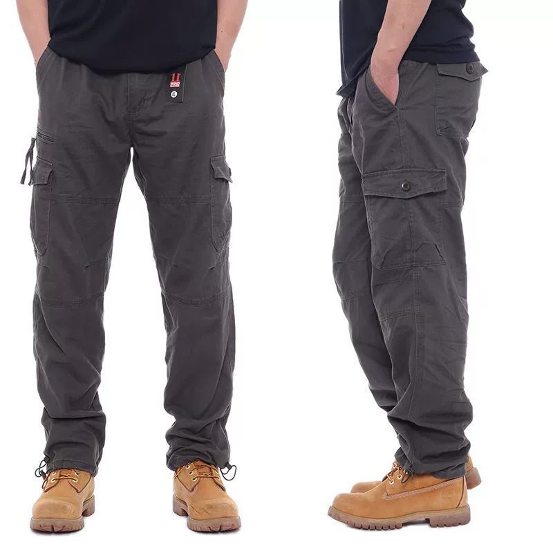 Men's Loose Fit Cotton Pants for Construction Site Work with Multi-Pockets - Model: 779876745579 - 图片 2