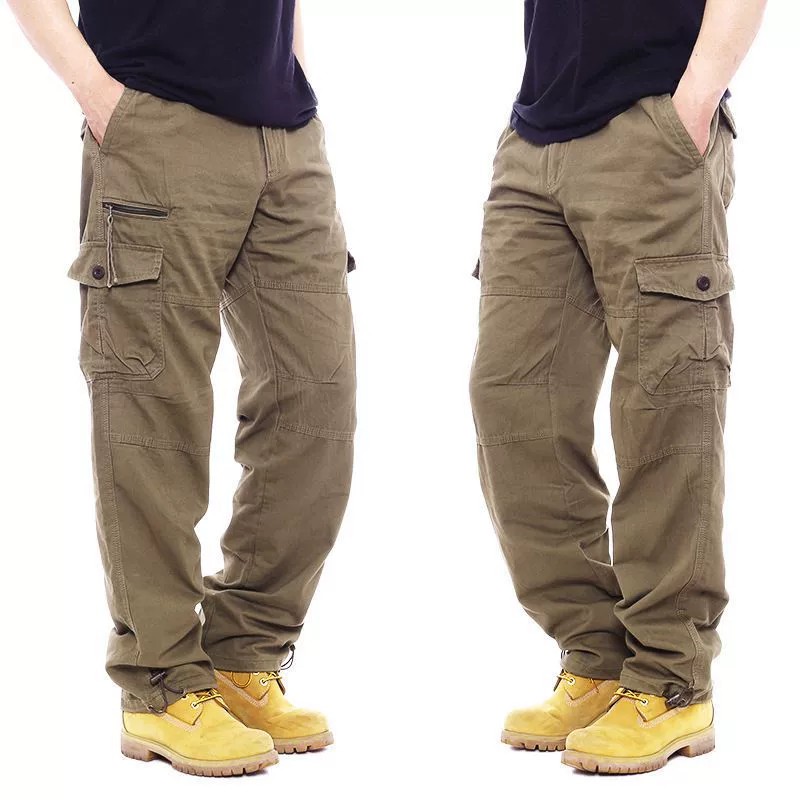 Men's Loose Fit Cotton Pants for Construction Site Work with Multi-Pockets - Model: 779876745579 - 图片 3