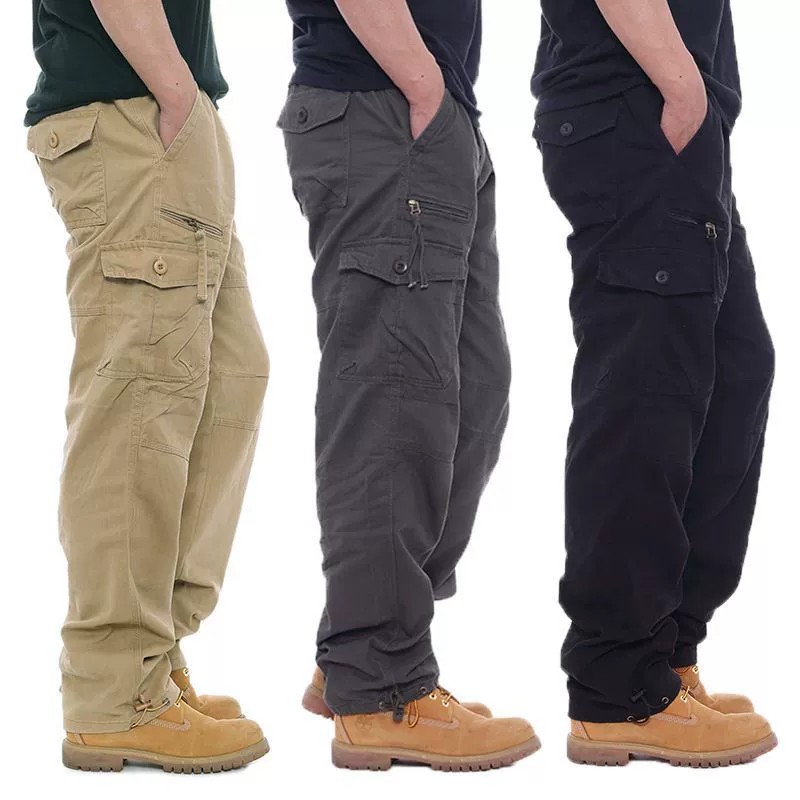 Men's Loose Fit Cotton Pants for Construction Site Work with Multi-Pockets - Model: 779876745579 - 图片 5