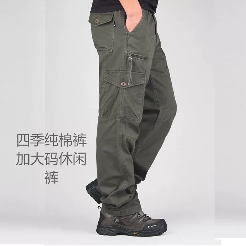 Men's Loose Fit Cotton Pants for Construction Site Work with Multi-Pockets - Model: 779876745579 - 图片 9