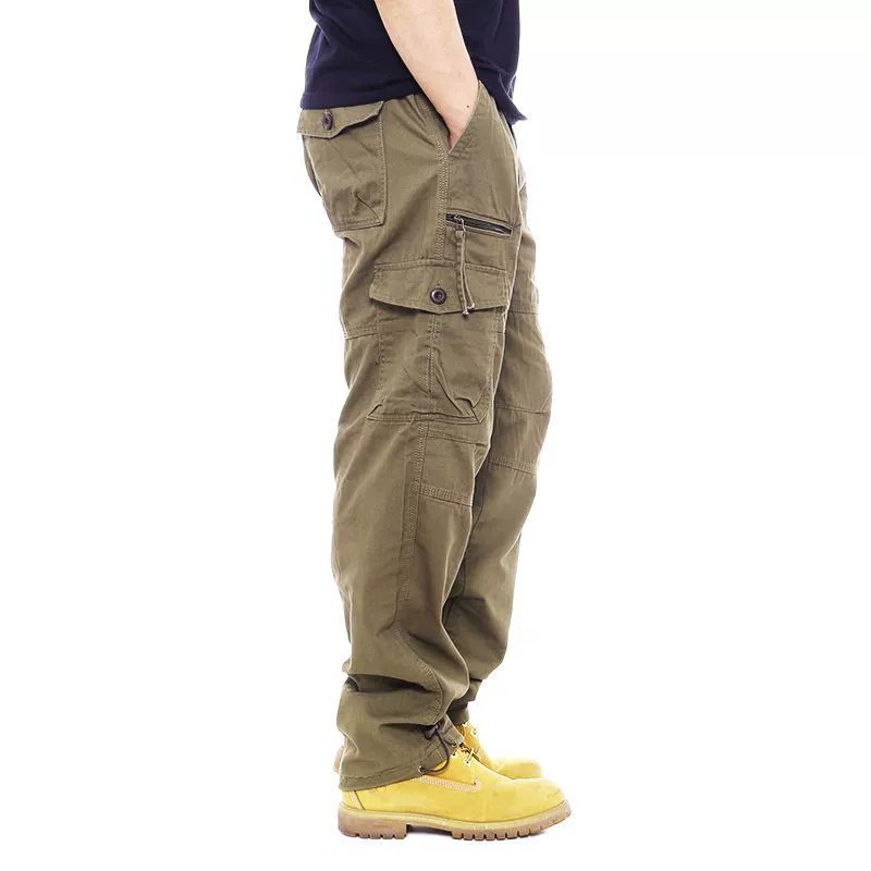 Men's Loose Fit Cotton Pants for Construction Site Work with Multi-Pockets - Model: 779876745579 - 图片 10
