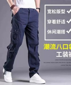 Alternative view of Men's Cotton Cargo Pants with Multi-Pockets for Outdoor - Model: 772797523982