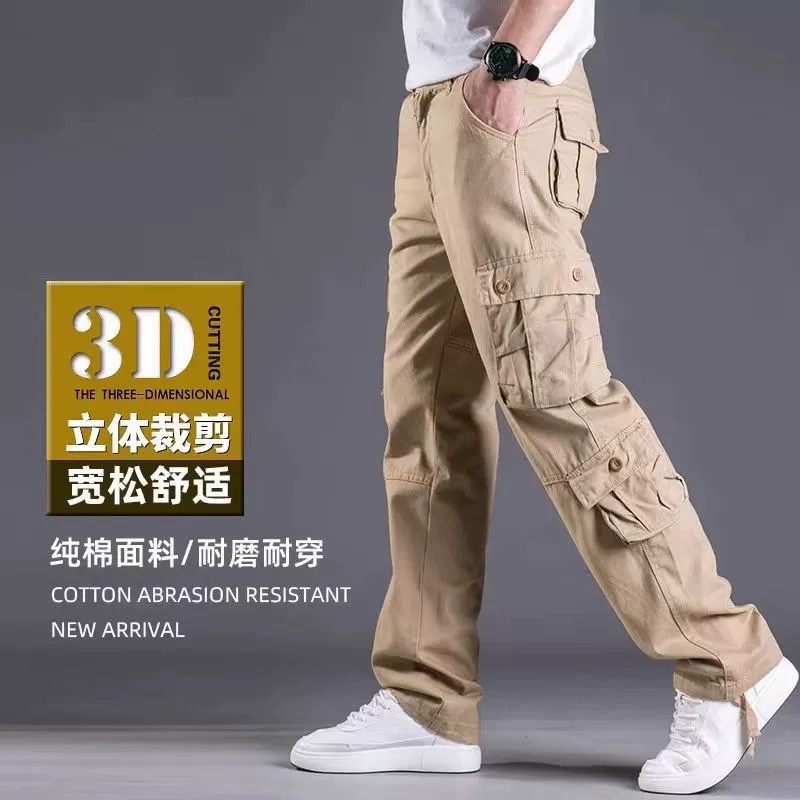 Men's Cotton Cargo Pants with Multi-Pockets for Outdoor - Model: 772797523982 - 图片 4