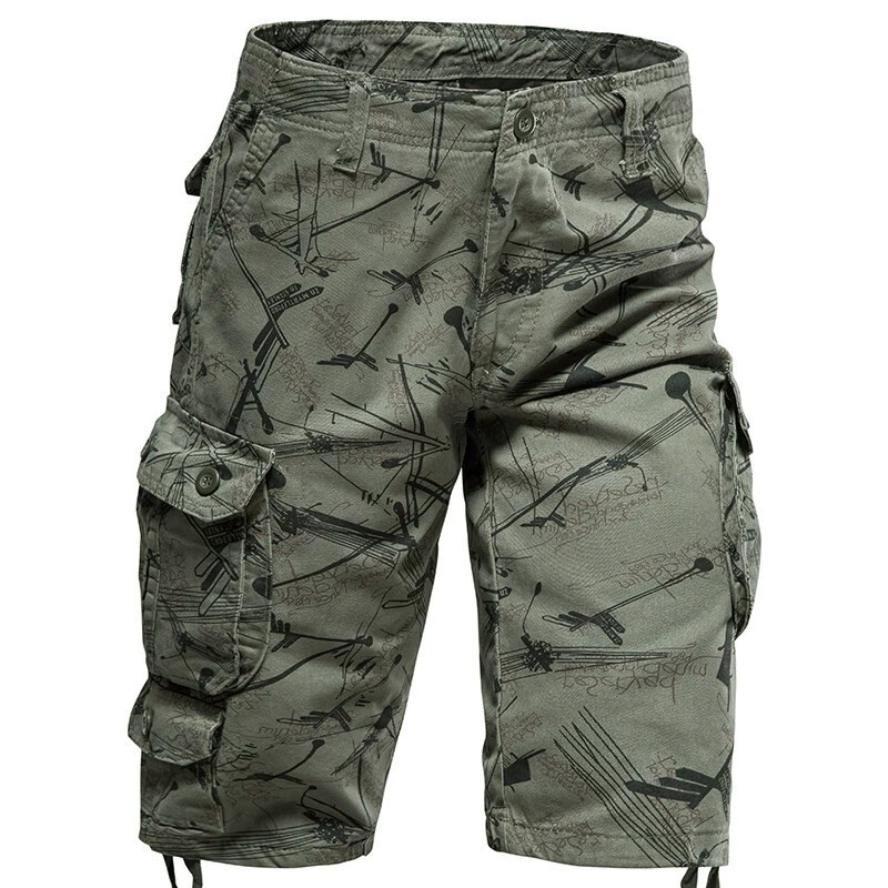 Men's Cotton Cargo Pants for Beach Casual Work Straight-Leg - Model: 910783583036