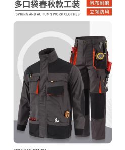 Protective Work Suit for Industrial Use with Large Pockets - Model: 932905850463