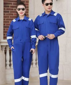 One-Piece Workwear Set with Reflective Strip for Shipyard Crew Uniform Abrasion-Resistant - Model: 1009935640451
