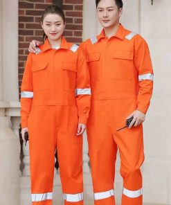 Alternative view of One-Piece Workwear Set with Reflective Strip for Shipyard Crew Uniform Abrasion-Resistant - Model: 1009935640451