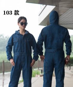 Alternative view of Reflective Denim Coverall for Welding Spray Painting Auto Mechanic Workwear - Model: 956030231298