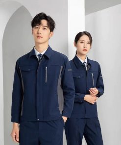 Alternative view of Auto Repair Coverall with Reflective Trim for Gas Station - Model: 869061806451