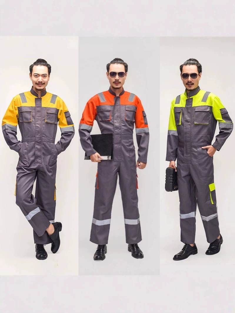 Protective Work Suit for Construction Site with Spray-Painted Color-Block - Model: 1069925034520