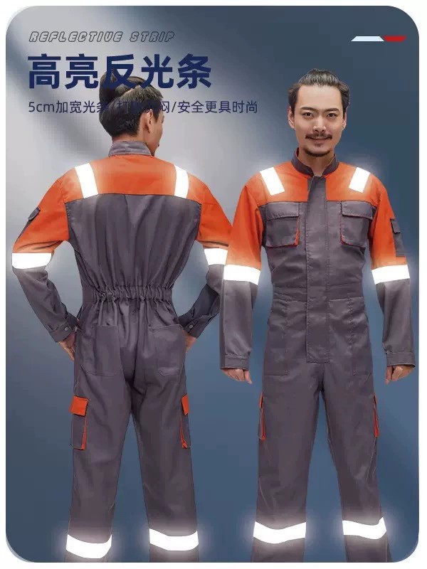 Protective Work Suit for Construction Site with Spray-Painted Color-Block - Model: 1069925034520 - 图片 5