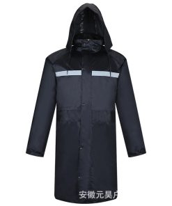 Long Reflective Raincoat for Emergency Patrol with High Visibility - Model: 838965049194