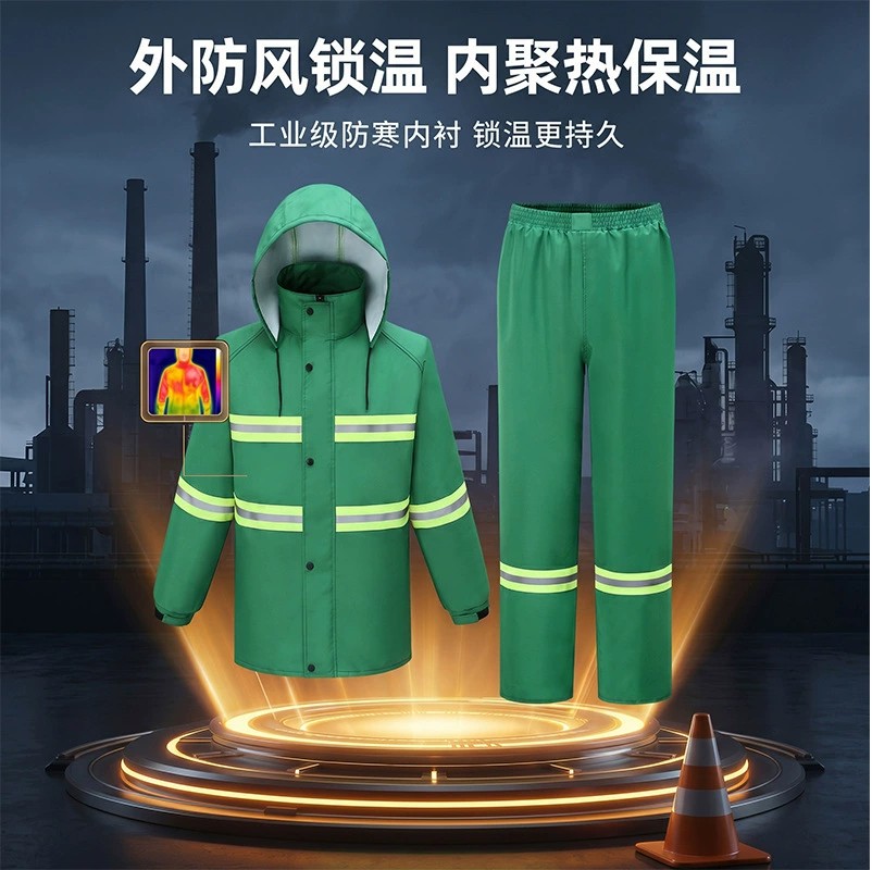 Reflective Raincoat for Construction Site Workers with Anti-Storm Design - Model: 1048004247830 - 图片 4