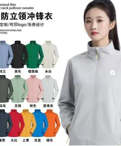 Thin Stand Collar Hooded Soft Shell Jacket for Workwear with Custom Logo - Model: 1066493742500