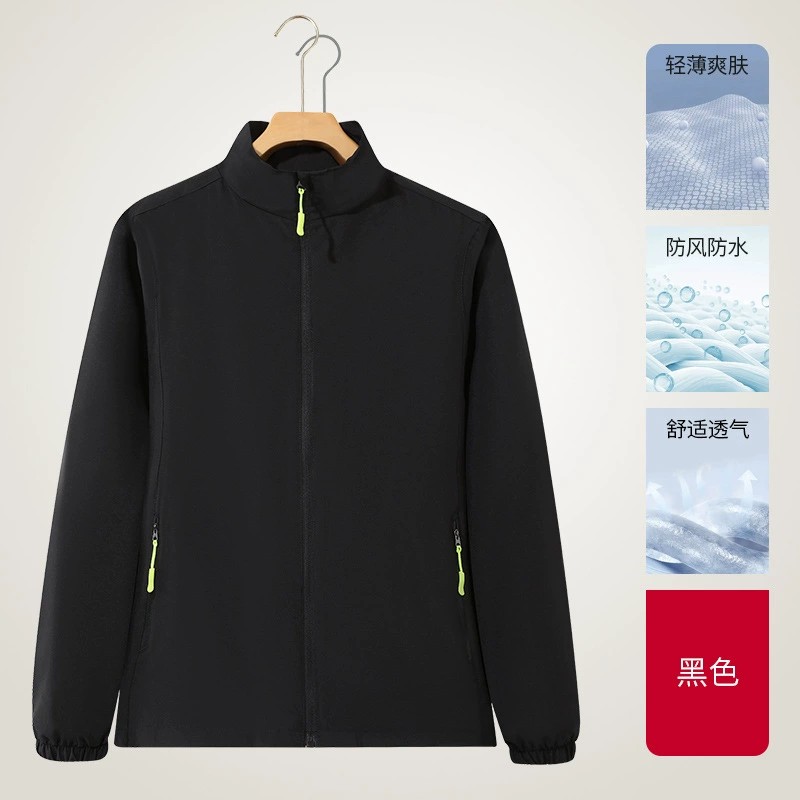 Thin Stand Collar Hooded Soft Shell Jacket for Workwear with Custom Logo - Model: 1066493742500 - 图片 8