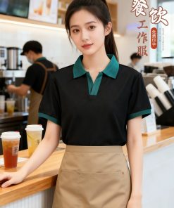Alternative view of Custom Staff Uniform T-Shirt for Milk Tea Shop Hot Pot Barbecue - Model: 1048761778768
