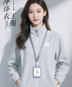 Corporate Employee Uniform Windbreaker Jacket for Outdoor Work with Custom Print - Model: 1027041874812