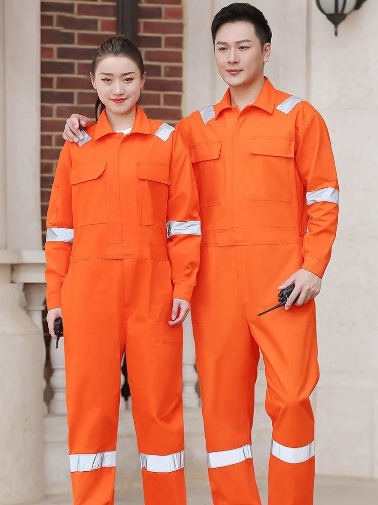 Men's Cotton Overalls for Shipyard Work with Reflective Stripe - Model: 825847449508 - 图片 3
