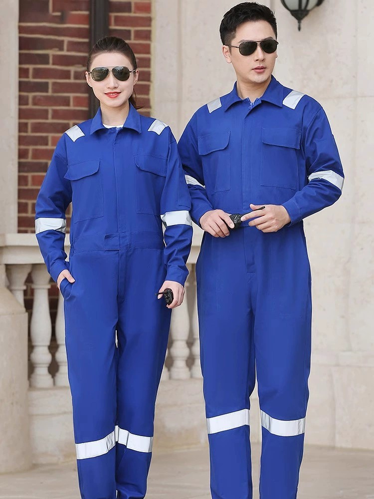 Men's Cotton Overalls for Shipyard Work with Reflective Stripe - Model: 825847449508 - 图片 4