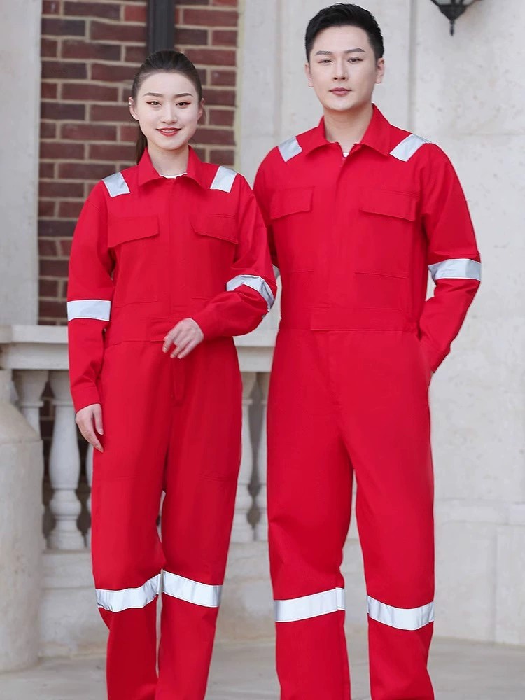 Men's Cotton Overalls for Shipyard Work with Reflective Stripe - Model: 825847449508 - 图片 5
