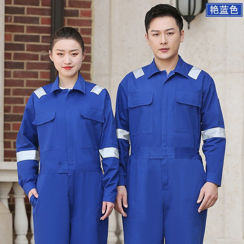 Men's Cotton Overalls for Shipyard Work with Reflective Stripe - Model: 825847449508 - 图片 6