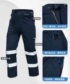 Alternative view of Men's Work Pants with Reflective Stripe for Summer Factory Workshop - Model: 857625056557