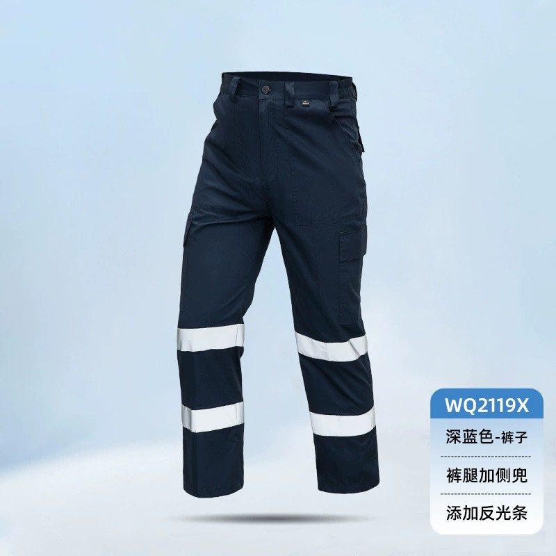 Men's Work Pants with Reflective Stripe for Summer Factory Workshop - Model: 857625056557 - 图片 6