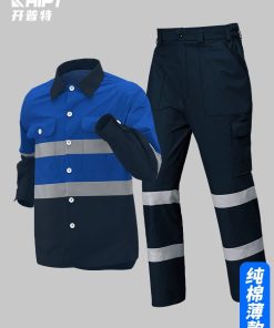 Workshop Camp Collar Uniform for Factory Workers with Reflective Safety Stripes - Model: 1030157197695