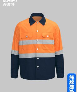 Reflective Stripe Workwear Jacket with Custom Logo for Construction - Model: 831718697069