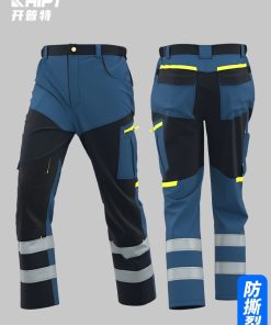 Durable Work Trousers with Multi-Pockets for Construction Workshops - Model: 956866940966