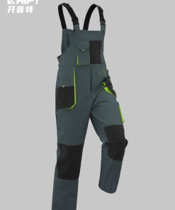 Industrial Bib Overalls for Factory Workers with Tool Pockets - Model: 830267692207