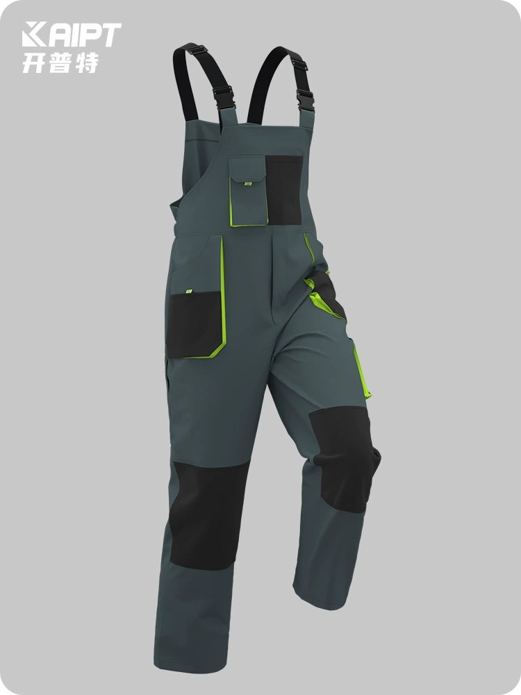 Industrial Bib Overalls for Factory Workers with Tool Pockets - Model: 830267692207
