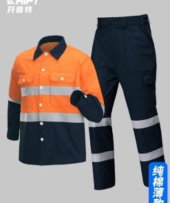 Summer Workwear Suit with Reflective Stripes for Safety - Model: 814605866256