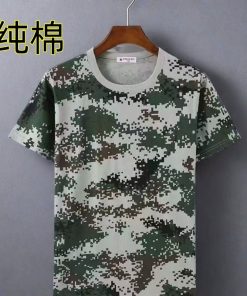 Camouflage T-Shirt and Shorts Set for Summer Military Training - Model: 1069588330213