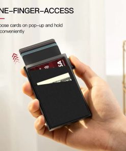 Alternative view of Card Holder for Men with RFID Protection, Slim Aluminum Case for Pocket - Model: 739474137922