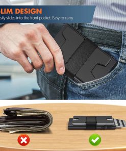 Alternative view of Minimalist Men's Card Case with Elastic Band for Secure Card Storage - Model: 796475333345