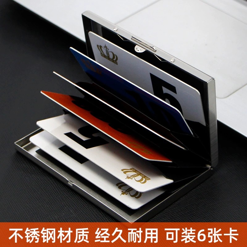 Metal Card Case for Men Women with 6 Card Slots NFC Anti-Theft - Model: 645256249571 - 图片 2