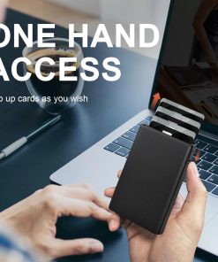Alternative view of Men's Slim Leather Card Holder Wallet for Everyday Carry with RFID Protection - Model: 740151943636