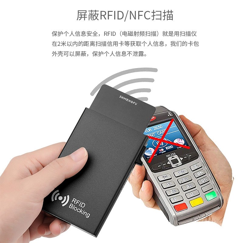 Anti-Theft Card Holder for Men Women with RFID Blocking - Model: 680242987473 - 图片 2