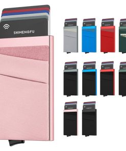 Alternative view of Side-Push Card Case for Bank Cards with Anti-Theft Pop-Up Sleeve - Model: 836377300611