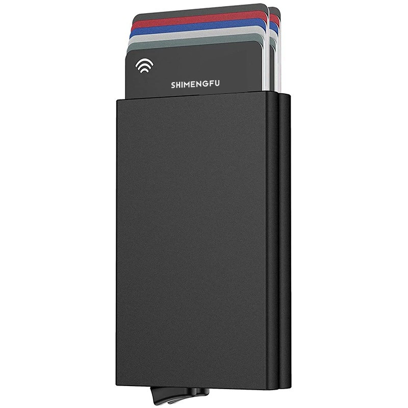 Side-Push Metal Card Holder for Credit Cards with RFID Protection - Model: 747860450061 - 图片 2