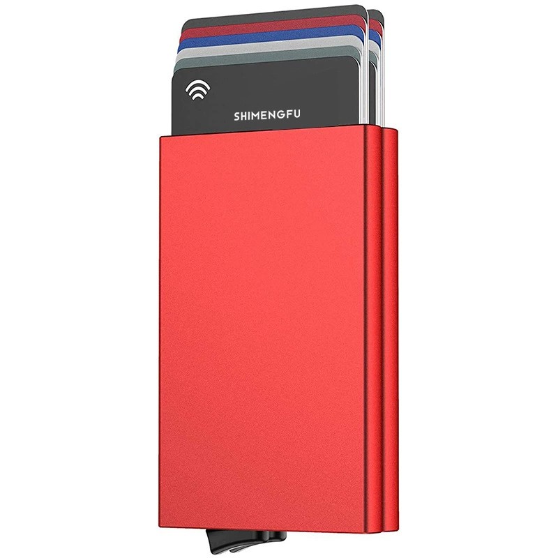 Side-Push Metal Card Holder for Credit Cards with RFID Protection - Model: 747860450061 - 图片 3