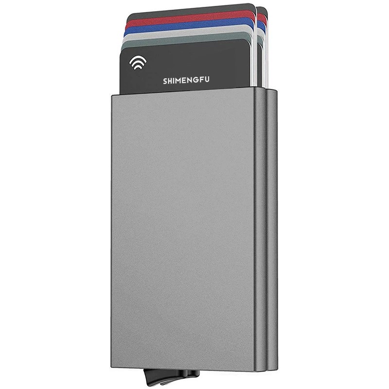 Side-Push Metal Card Holder for Credit Cards with RFID Protection - Model: 747860450061 - 图片 5