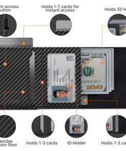 Alternative view of Men's Airtag Wallet with Carbon Fiber Trifold and Large Capacity Card Slots - Model: 740155163320